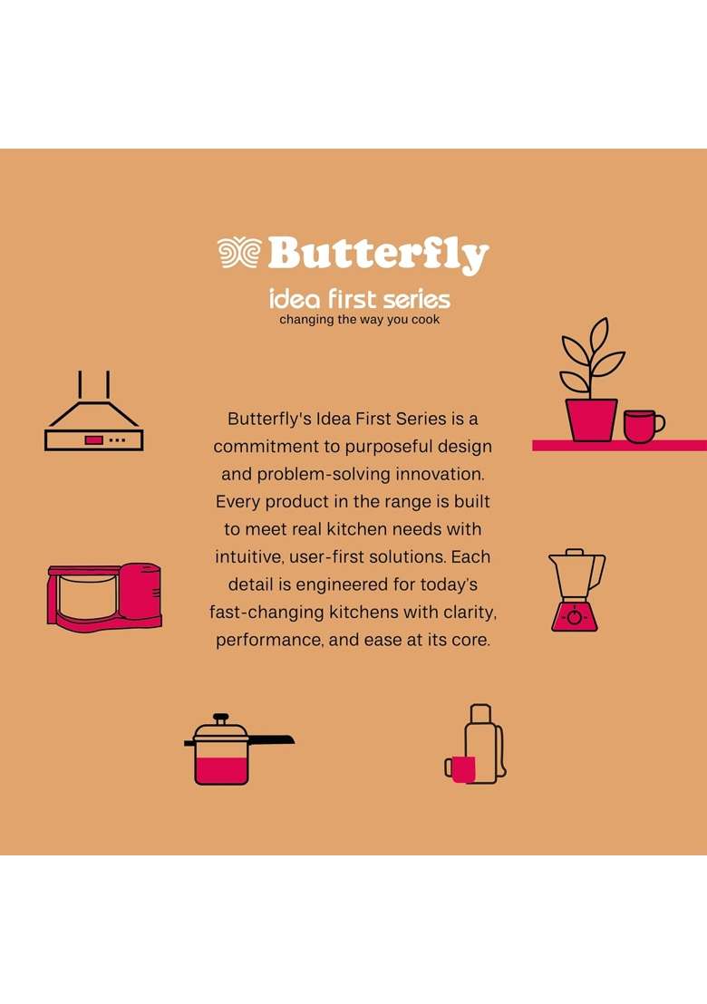 Butterfly Duo Curve SS Pressure Cooker | 2 L | 2.1 Qt | Induction Compatible - Indya
