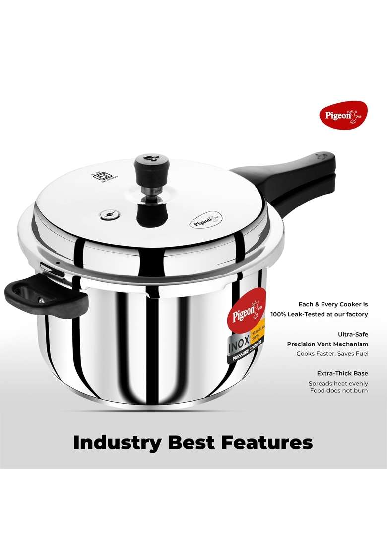 Pigeon Steel Pressure Pan | 4 L | 4.2 Qt | Induction Compatible | Dishwasher Safe - Indya