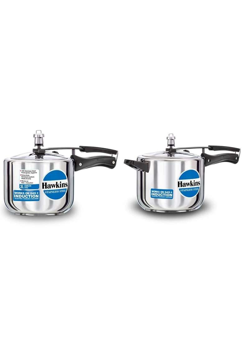 Hawkins Stainless Steel Tall Pressure Cooker | 3 L | 3.2 Qt - Indya
