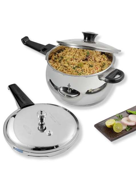 Vinod Splendid Plus Stainless Steel Pressure Cooker Outer Lid | 5.5 L | 5.8 Qt | Induction Compatible