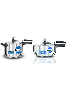 Hawkins Stainless Steel Pressure Cooker | 5 L | 5.3 Qt