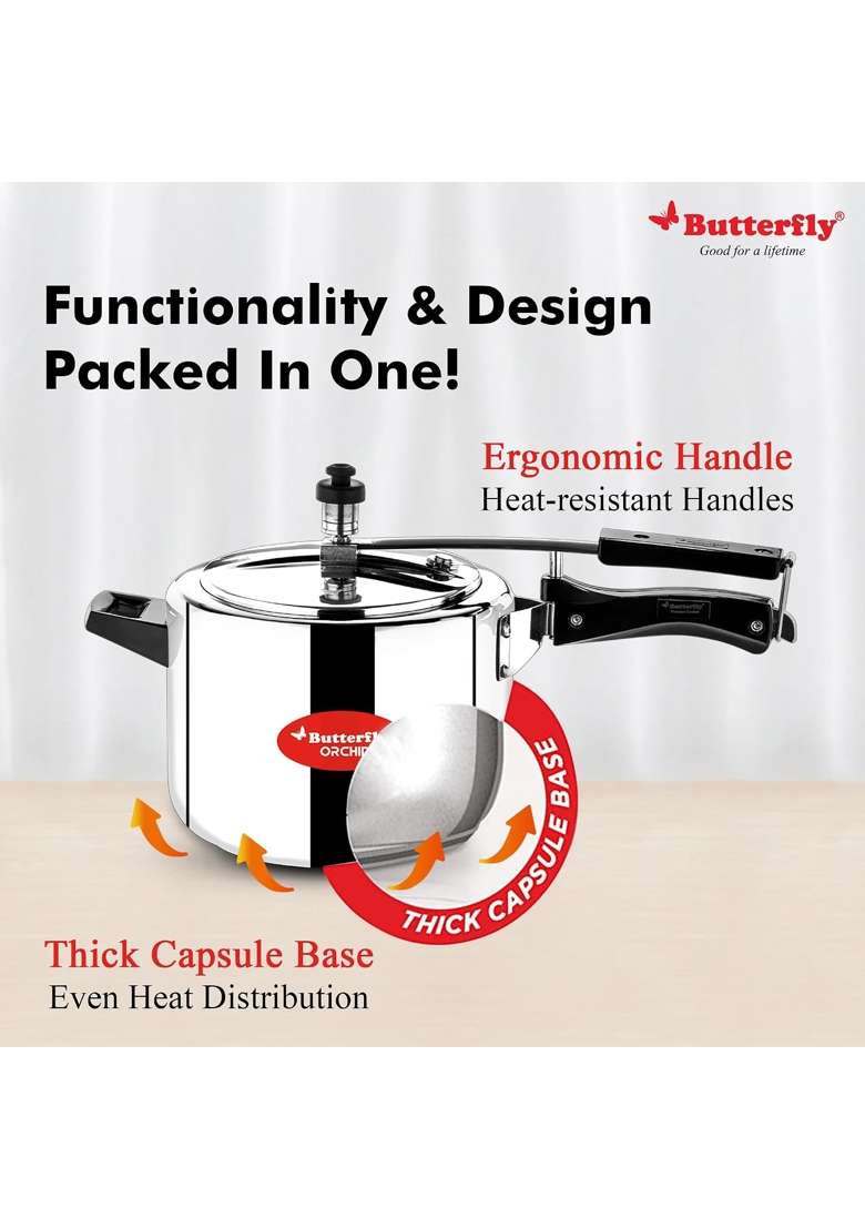 Butterfly Orchid Pressure Cookers | 2 L | 2.1 Qt | Induction Compatible - Indya