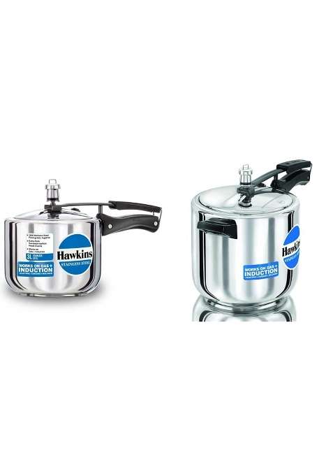 Hawkins Stainless Steel Tall Pressure Cooker | 3 L | 3.2 Qt