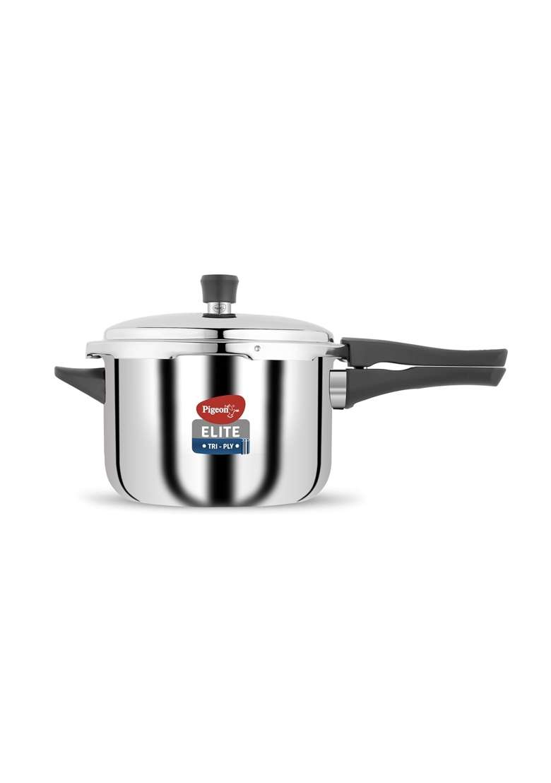 Pigeon By Stovekraft Elite Shine Tri-Ply Body Outer Lid Pressure Cooker Induction | 3 L | 3.2 Qt - Indya