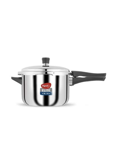 Pigeon By Stovekraft Elite Shine Tri-Ply Body Outer Lid Pressure Cooker Induction | 3 L | 3.2 Qt