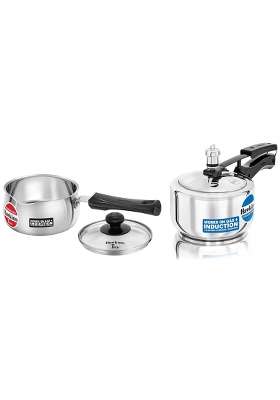 Hawkins Stainless Steel Induction Compatible TPan with Glass Lid | 1 L | 1.1 Qt