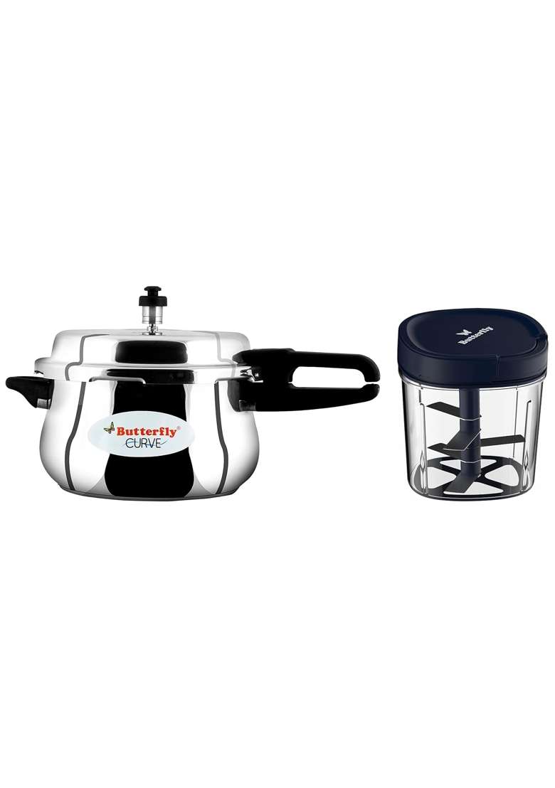 Butterfly Curve Stainless Steel Outer Lid Pressure Cooker | 5.5 L | 5.8 Qt - Indya