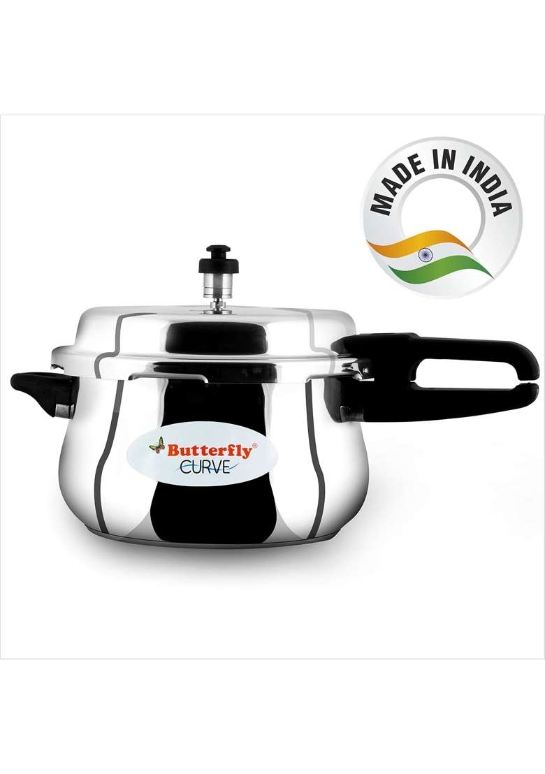 Butterfly Curve Stainless Steel Outer Lid Pressure Cooker | 5.5 L | 5.8 Qt - Indya