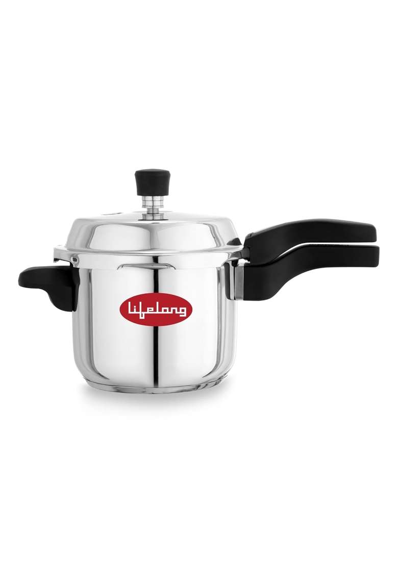 Lifelong Triply Stainless Steel Pressure Cooker for Kitchen | 5 L | 5.3 Qt | Induction Compatible - Indya