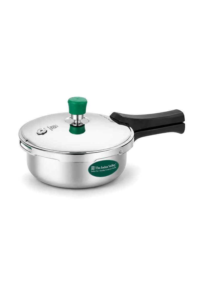 The Indus Valley Triply Stainless Steel Pressure Cooker Pressure Pan | 1.5 L | 1.6 Qt | Induction Compatible | Non-Toxic - Indya