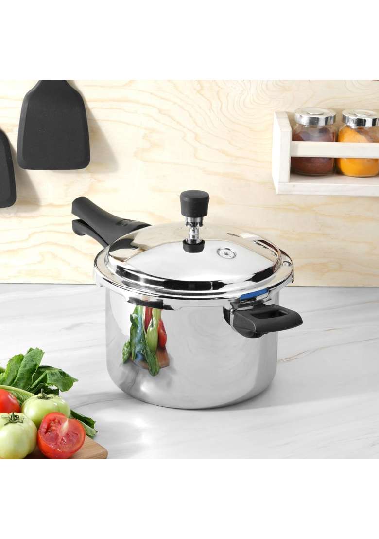 Kraft- follow your imagination Kraft Futuretec Triply Stainless Steel Pressure Cooker Outer Lid | 5 L | 5.3 Qt | Induction Compatible - Indya