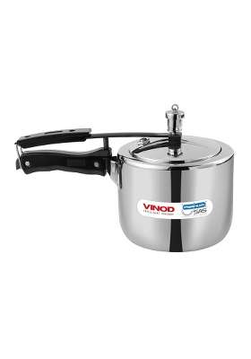 Vinod Straight Platinum Triply Stainless Steel Inner Lid Pressure Cooker | 2 L | 2.1 Qt | Induction Compatible