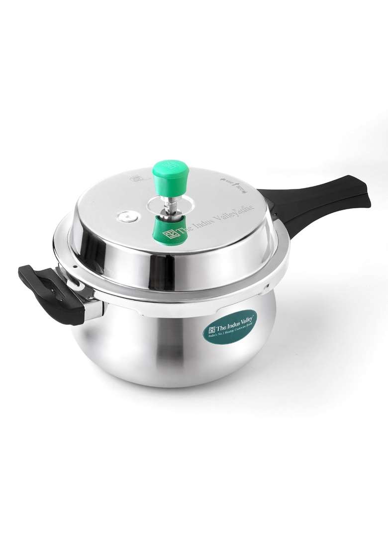 The Indus Valley Triply Stainless Steel Pressure Cooker Outer Lid | 5.5 L | 5.8 Qt | Induction Compatible | Non-Toxic | Non-Stick - Indya