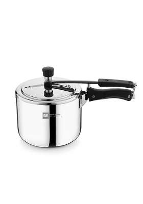 BERGNER BE Essentials Tripro Triply Stainless Steel Inner Lid Pressure Cooker | 3 L | 3.2 Qt | Induction Compatible