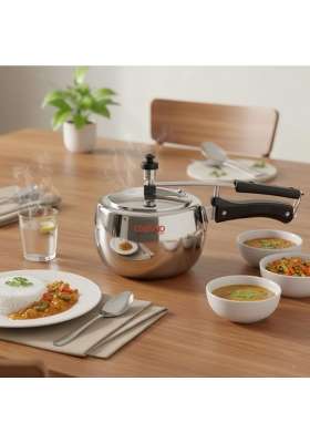 COOKAID Triply Zenith Series Inner Lid Pressure Cooker | 5 L | 5.3 Qt | Induction Compatible