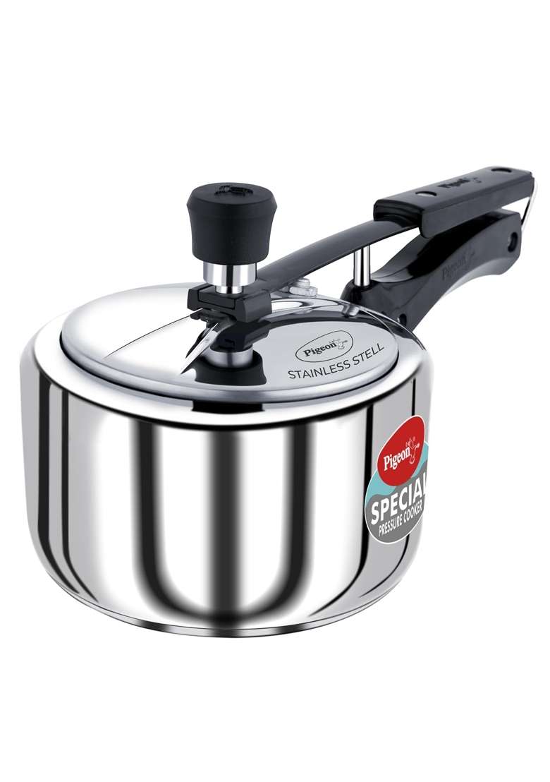 Pigeon By Stovekraft Special Stainless Steel Inner Lid Induction Base Pressure Cooker | 2 L | 2.1 Qt - Indya