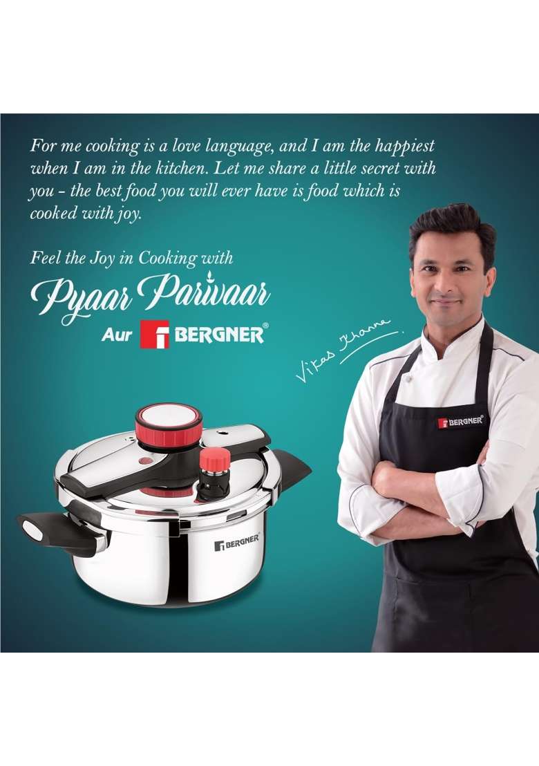BERGNER Capri Triply Pressure Cooker | 3 L | 3.2 Qt - Indya