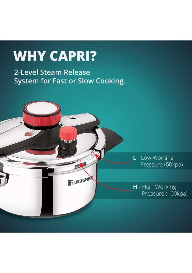 BERGNER Capri Triply Pressure Cooker | 3 L | 3.2 Qt - Indya