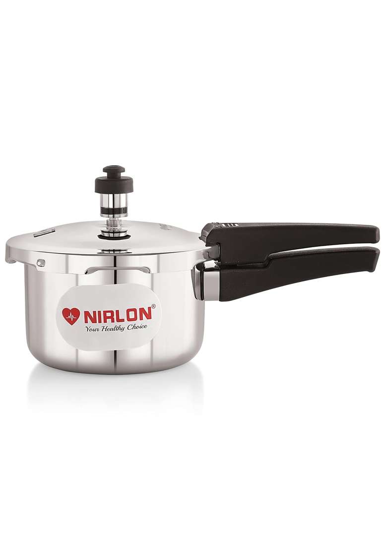 NIRLON Triply Stainless Steel Outer Lid Pressure Cooker Compatible with Gas and Induction | 1.5 L | 1.6 Qt - Indya