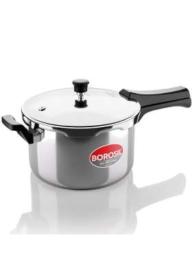 Borosil Triply Pressure Cooker | 5 L | 5.3 Qt | Induction Compatible | Dishwasher Safe | Food Safe