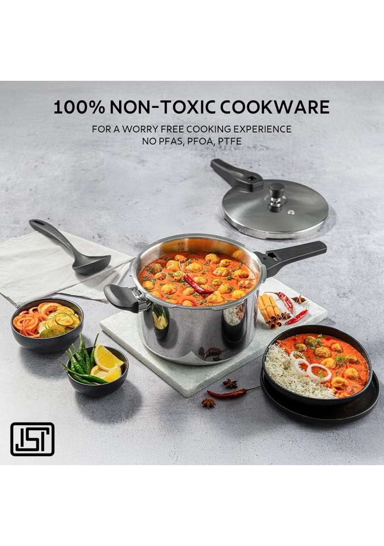 TRAMONTINA Aeion Triply Pressure Cooker | 1.5 L | 1.6 Qt | Induction Compatible | PFOA Free - Indya