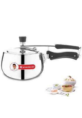 Wonderchef Nigella Triply Stainless Steel Pressure Cooker | 2 L | 2.1 Qt | Induction Compatible