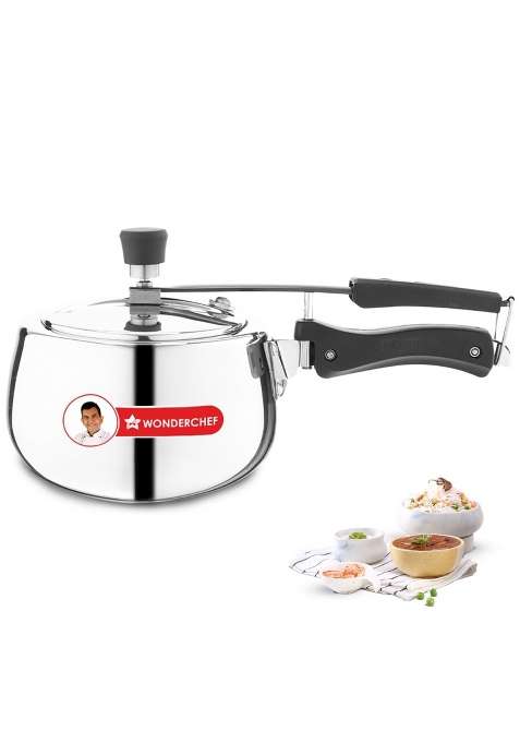 Wonderchef Nigella Triply Stainless Steel Pressure Cooker | 2 L | 2.1 Qt | Induction Compatible