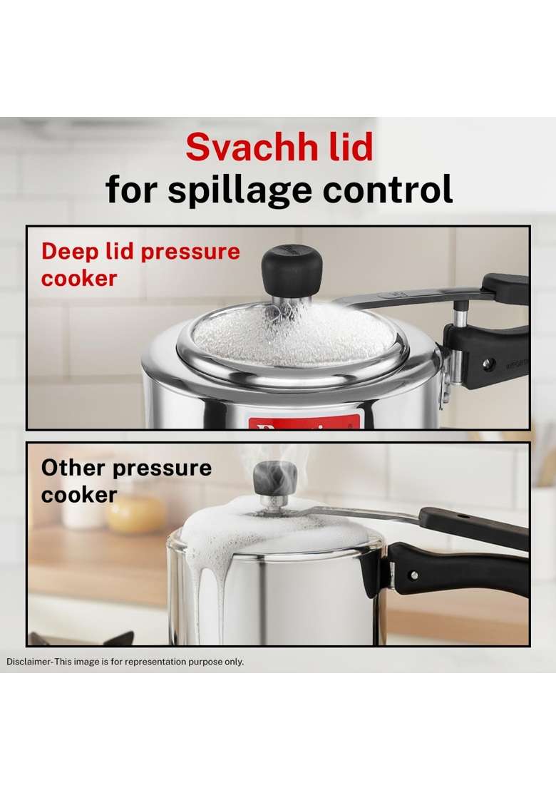Prestige Triply Svachh Inner Lid Pressure Cooker | 3.5 L | 3.7 Qt | Induction Compatible - Indya