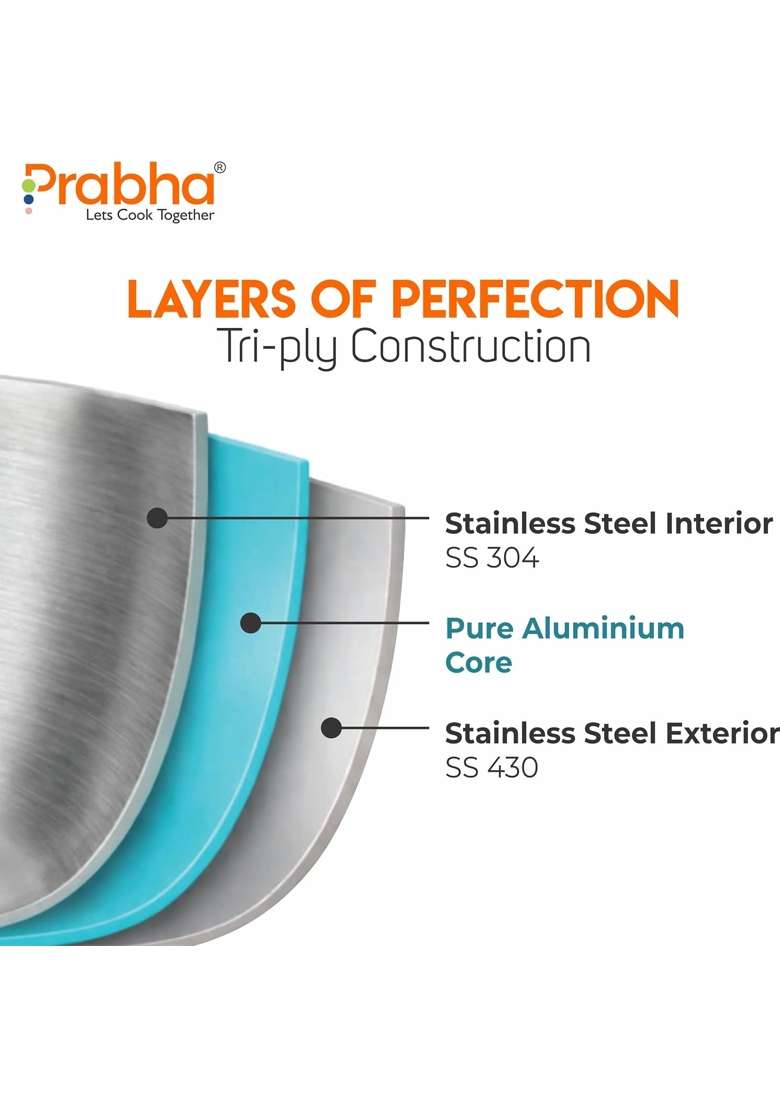 Prabha TriPly Whizz Plus Hammered Bakelite Handle Pressure Cooker | 1 L | 1.1 Qt | Induction Compatible - Indya