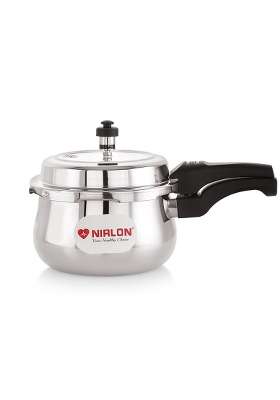 NIRLON Induction and Gas Stove Compatible Outer Lid Belly Triply Stainless Steel | 2 L | 2.1 Qt