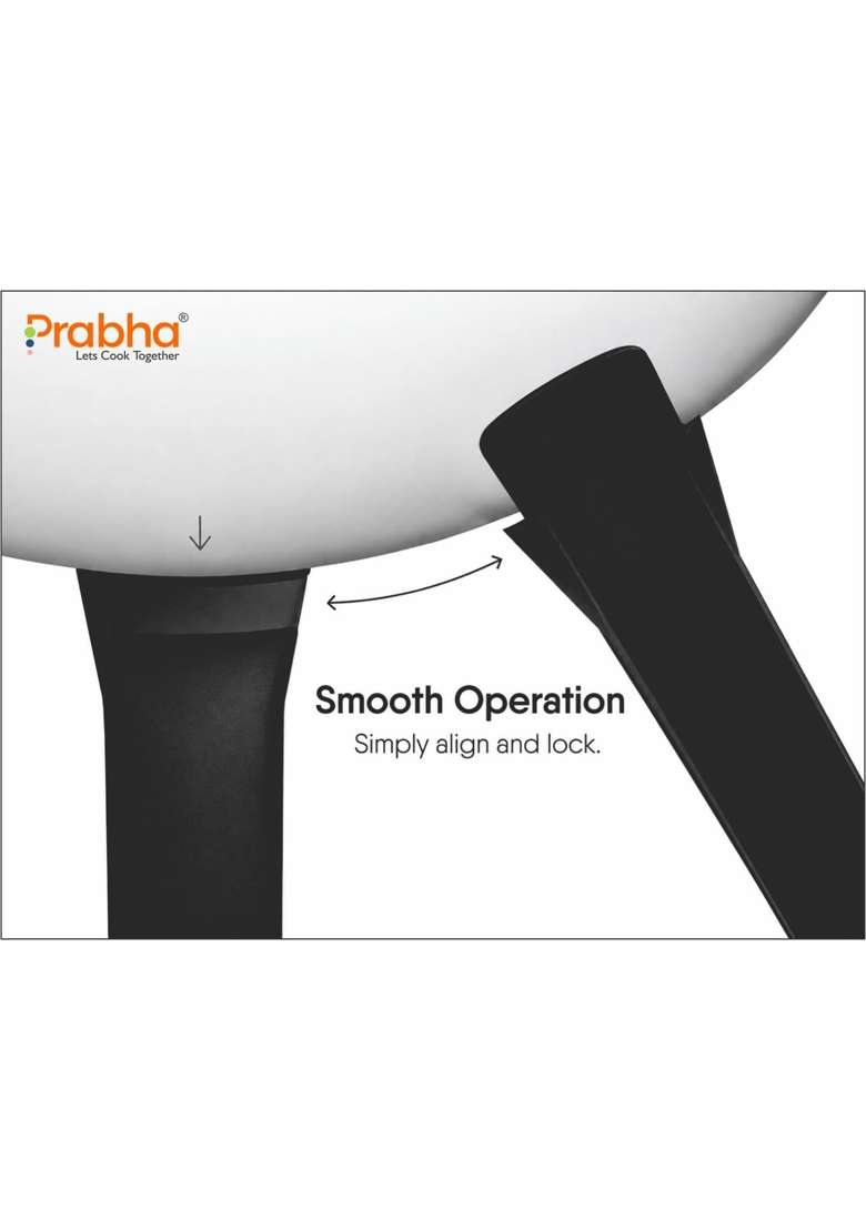 Prabha TriPly Whizz Plus Bakelite Handle Pressure Cooker | 2.5 L | 2.6 Qt | Induction Compatible - Indya