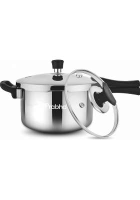 Prabha TriPly Whizz Plus Bakelite Handle Pressure Cooker | 3 L | 3.2 Qt | Induction Compatible
