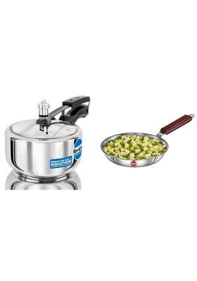 Hawkins Stainless Steel Pressure Cooker | 2 L | 2.1 Qt | 22 cm | 8.7 Inch | Tri-Ply