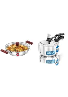 Hawkins Tri-Ply Stainless Steel Induction Compatible Deep-Fry Pan with Glass Lid | 2.5 L | 2.6 Qt