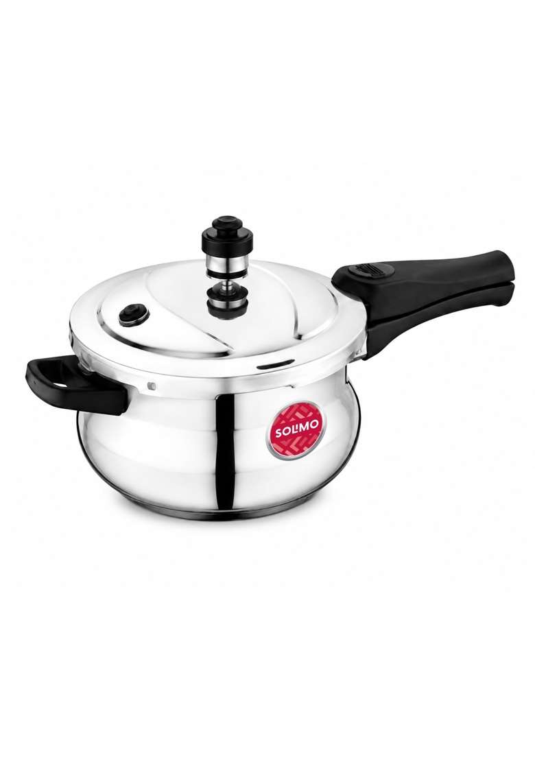 Solimo Amazon Brand Solimo Stainless Steel Triply Pressure Cooker | 5 L | 5.3 Qt | Induction Compatible - Indya