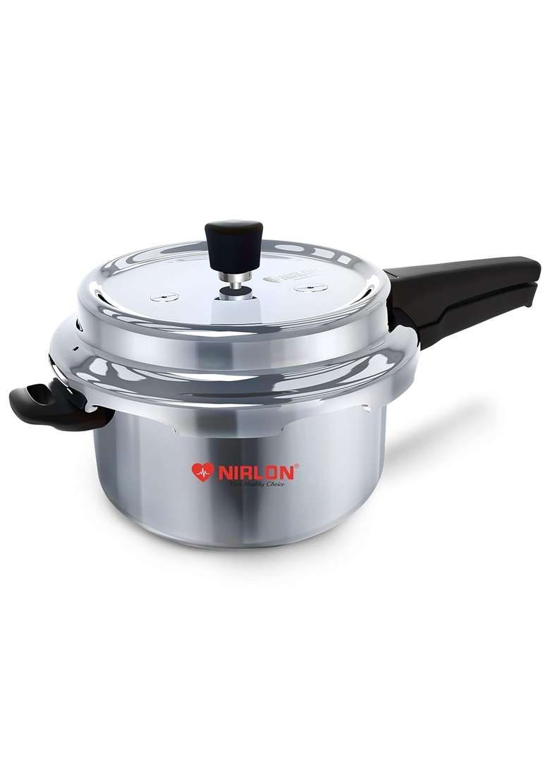 NIRLON Induction Compatible Outer Lid Stainless Steel Pressure Cooker | 3.5 L | 3.7 Qt - Indya