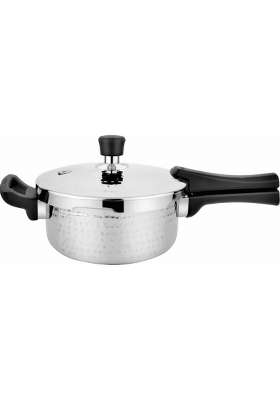 Prabha Stainless Steel Pressure Cooker Outer Lid | 3.5 L | 3.7 Qt | Induction Compatible | Tri-Ply | Hammered Finish