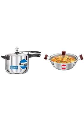 Hawkins Pressure Cooker | 5 L | 5.3 Qt | Induction Compatible | Tri-Ply | With Lid