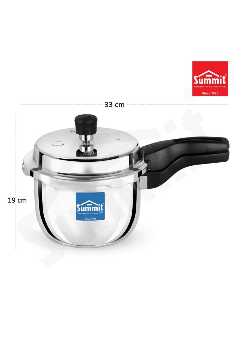 SUMMIT OuterLid Triply Induction Elite Stainless Steel Preesure Cooker | 3 L | 3.2 Qt - Indya