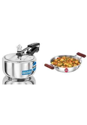 Hawkins Stainless Steel Pressure Cooker | 2 L | 2.1 Qt | Tri-Ply