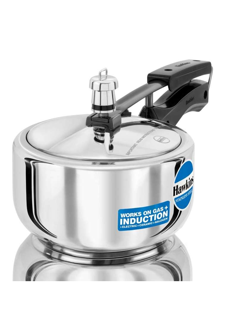 Hawkins Stainless Steel Pressure Cooker | 2 L | 2.1 Qt | Tri-Ply - Indya