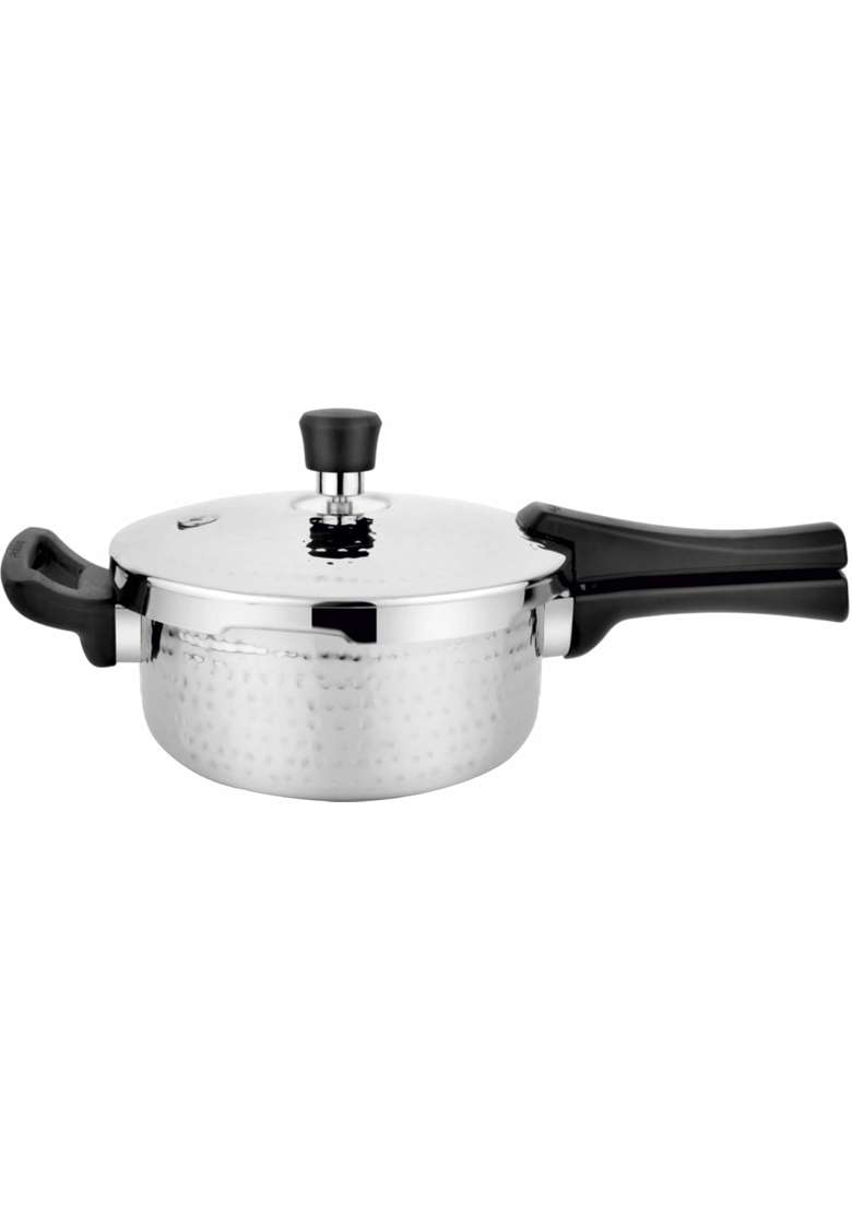 Prabha Stainless Steel Pressure Pan Outer Lid | 2 L | 2.1 Qt | Induction Compatible | Tri-Ply | Hammered Finish - Indya