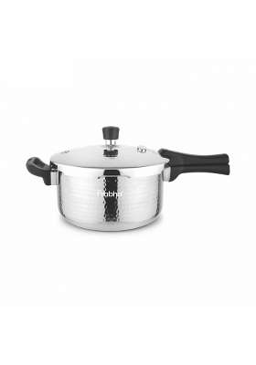 Prabha Stainless Steel Pressure Cooker Outer Lid | 3 L | 3.2 Qt | Induction Compatible | Tri-Ply | Hammered Finish