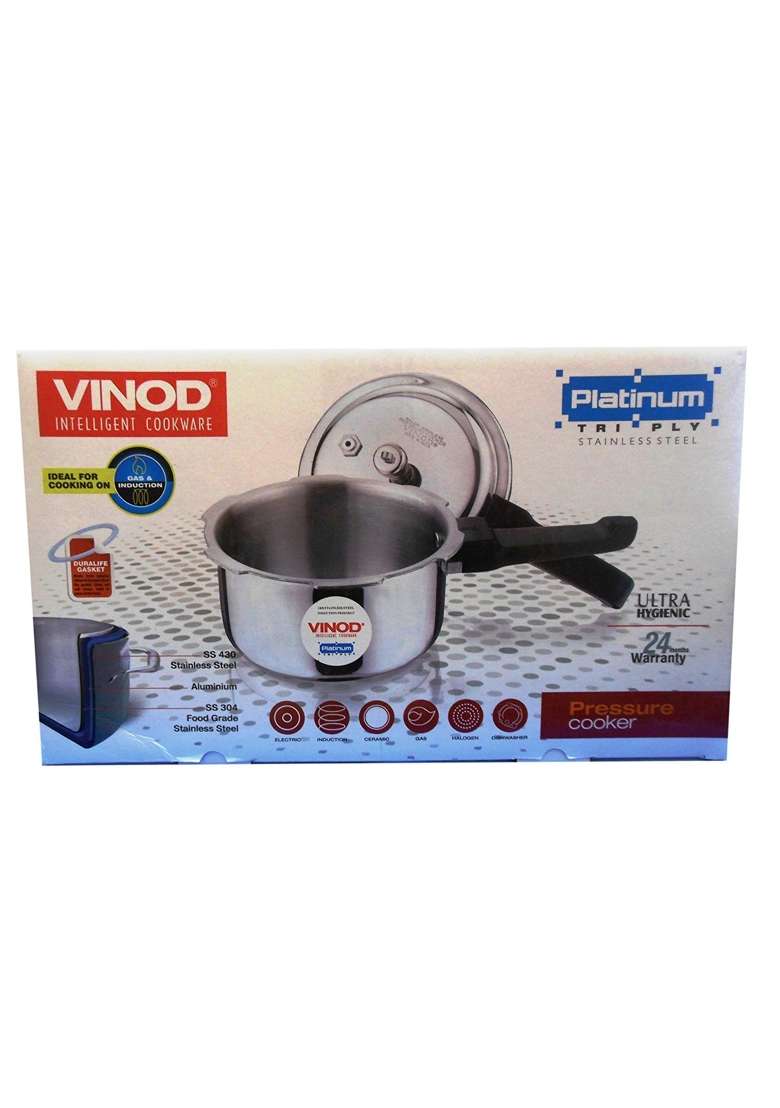 Vinod 1St Stainless Steel Triply Cooker | 2 L | 2.1 Qt - Indya