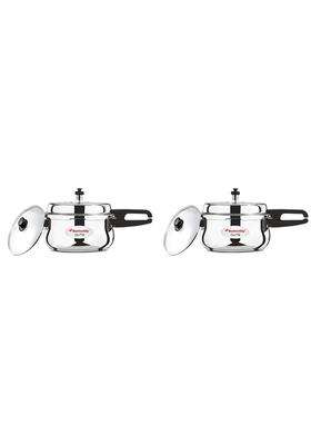 Butterfly Cute and SS Pressure Cooker Combo | 2 L | 2.1 Qt | Induction Compatible | Tri-Ply