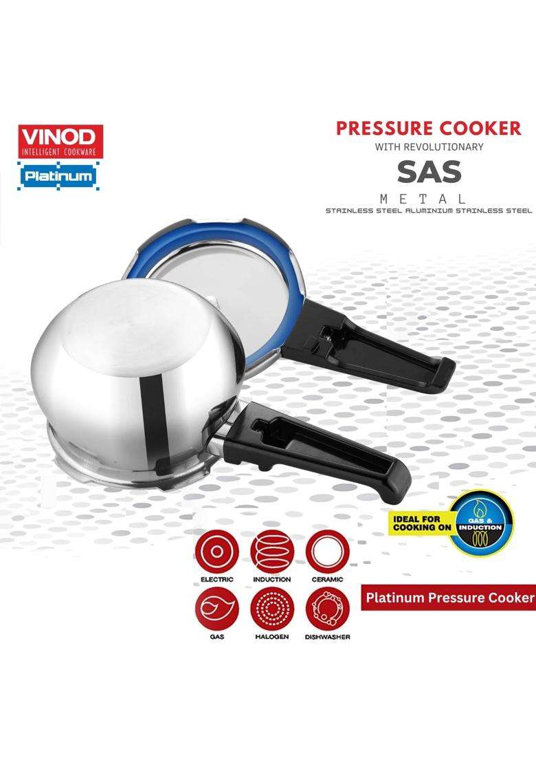 Vinod Splendid Plus Stainless Steel Pressure Cooker Outer Lid | 1.5 L | 1.6 Qt | Induction Compatible - Indya