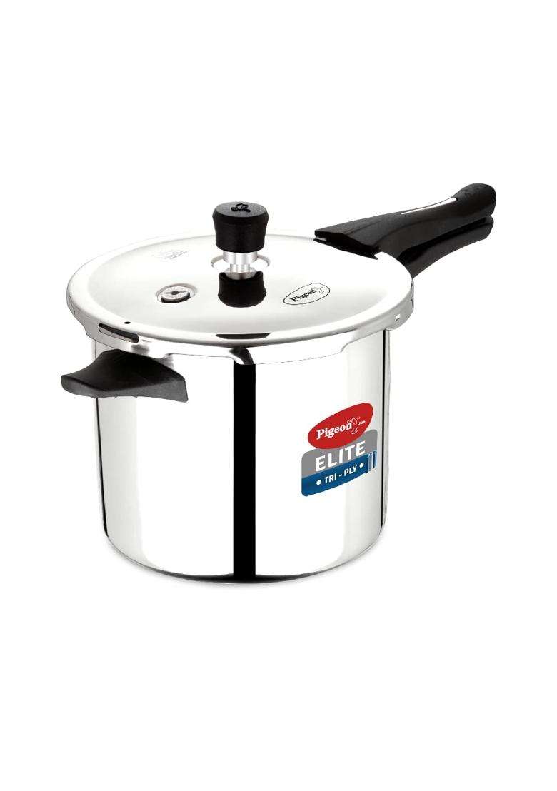 Pigeon By Stovekraft Elite Sine Tri-Ply Body Outer Lid Pressure Cooker Induction | 3 L | 3.2 Qt - Indya