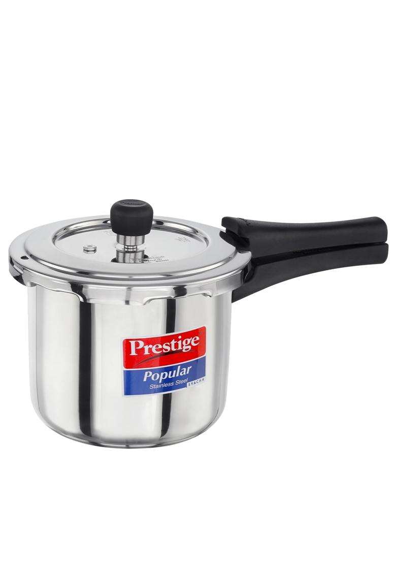Prestige Stainless Steel Popular Svachh Outerlid Pressure Cooker | 3 L | 3.2 Qt | Induction Compatible - Indya