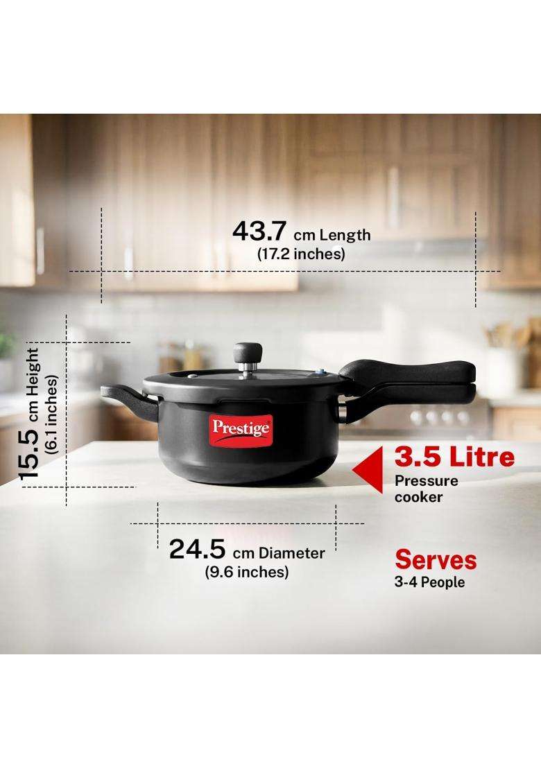 Prestige Svachh Outer Lid Pressure Cooker with Hard Anodized Body | 3.5 L | 3.7 Qt - Indya