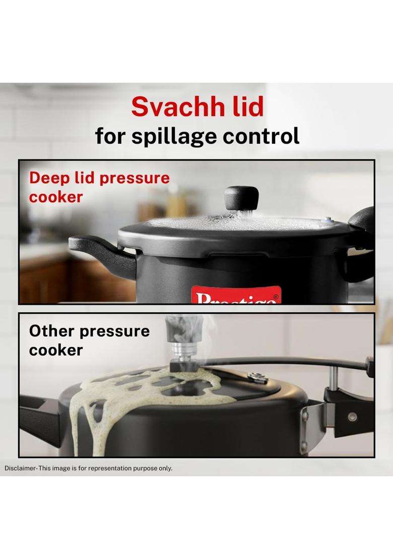 Prestige Svachh Outer Lid Pressure Cooker with Hard Anodized Body | 3.5 L | 3.7 Qt - Indya